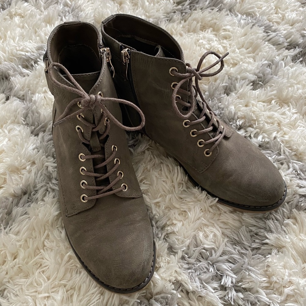 Ash Brown Ankle Booties